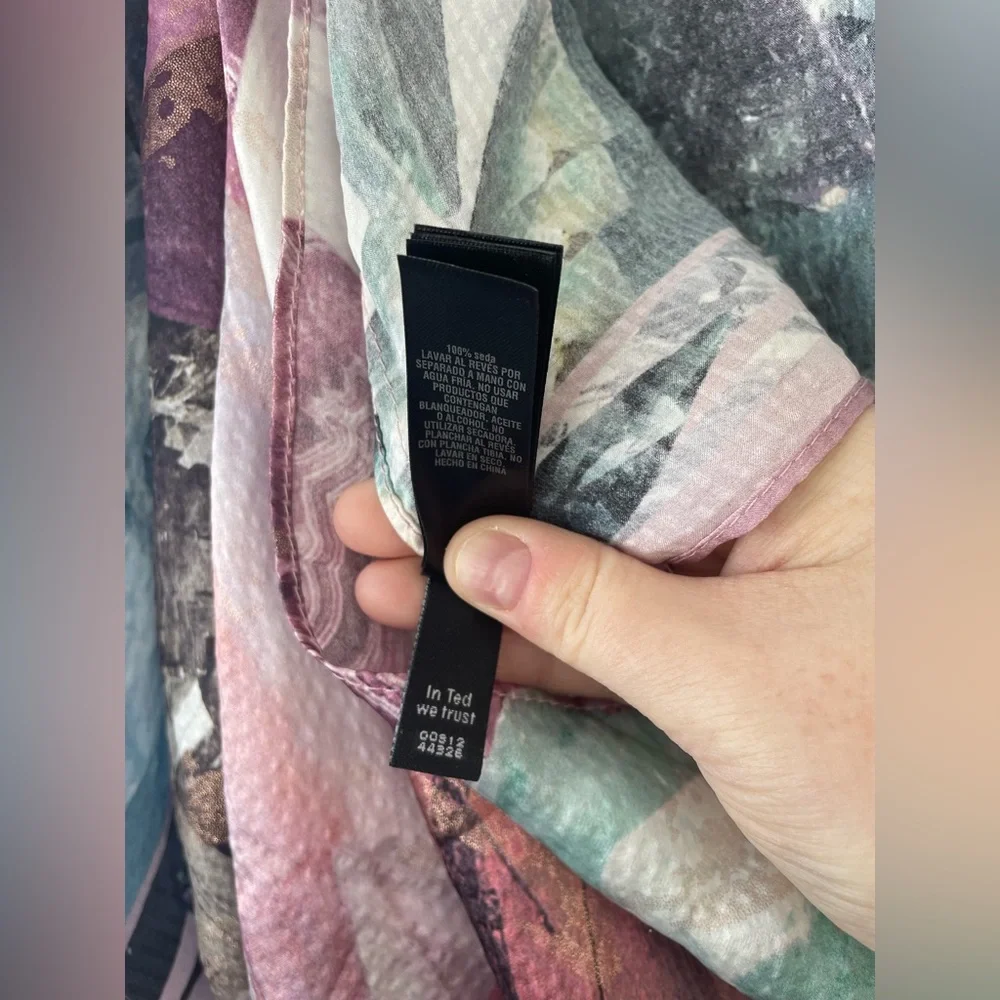 Ted Baker Mirrored Minerals Silk Cape Scarf One Size
